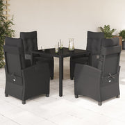 Tuinset 5-delig poly rattan zwart