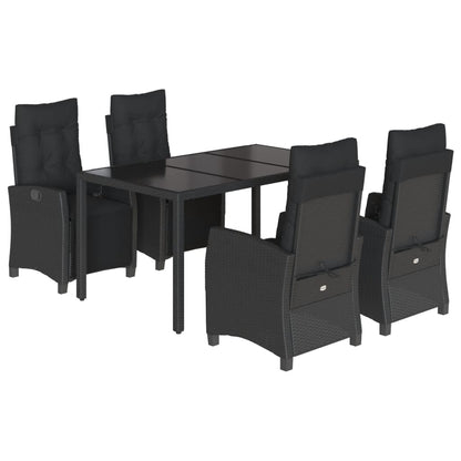 5-Delige Tuinset Met Kussens Poly Rattan Zwart