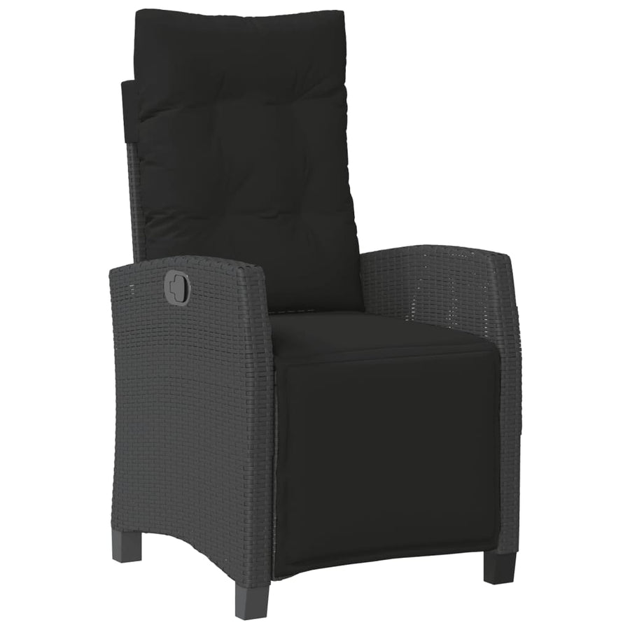 5-Delige Tuinset Met Kussens Poly Rattan Zwart
