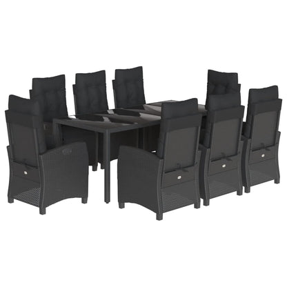 9-Delige Tuinset Poly Rattan Zwart