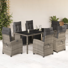 7-Delige Tuinset Met Kussens Poly Rattan Grijs
