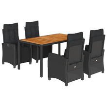 5-Delige Tuinset Met Kussens Poly Rattan Zwart