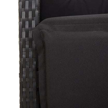 7-Delige Tuinset Met Kussens Poly Rattan 6 190 cm tafellengte Zwart