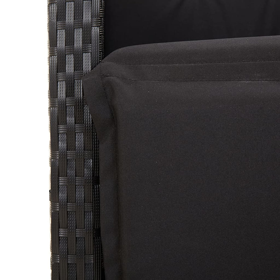 7-Delige Tuinset Met Kussens Poly Rattan 6 190 cm tafellengte Zwart