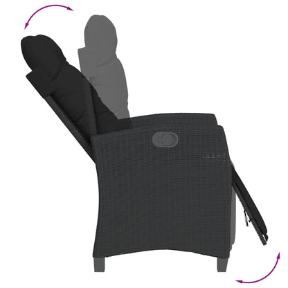 9-Delige Tuinset Poly Rattan 8 190 cm tafellengte Zwart