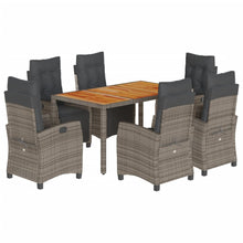 7-Delige Tuinset Met Kussens Poly Rattan Grijs