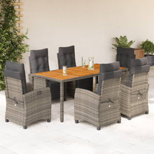 7-Delige Tuinset Met Kussens Poly Rattan Grijs