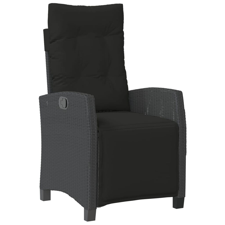 -Delige Tuinset Met Kussens Poly Rattan 7 Zwart Glas