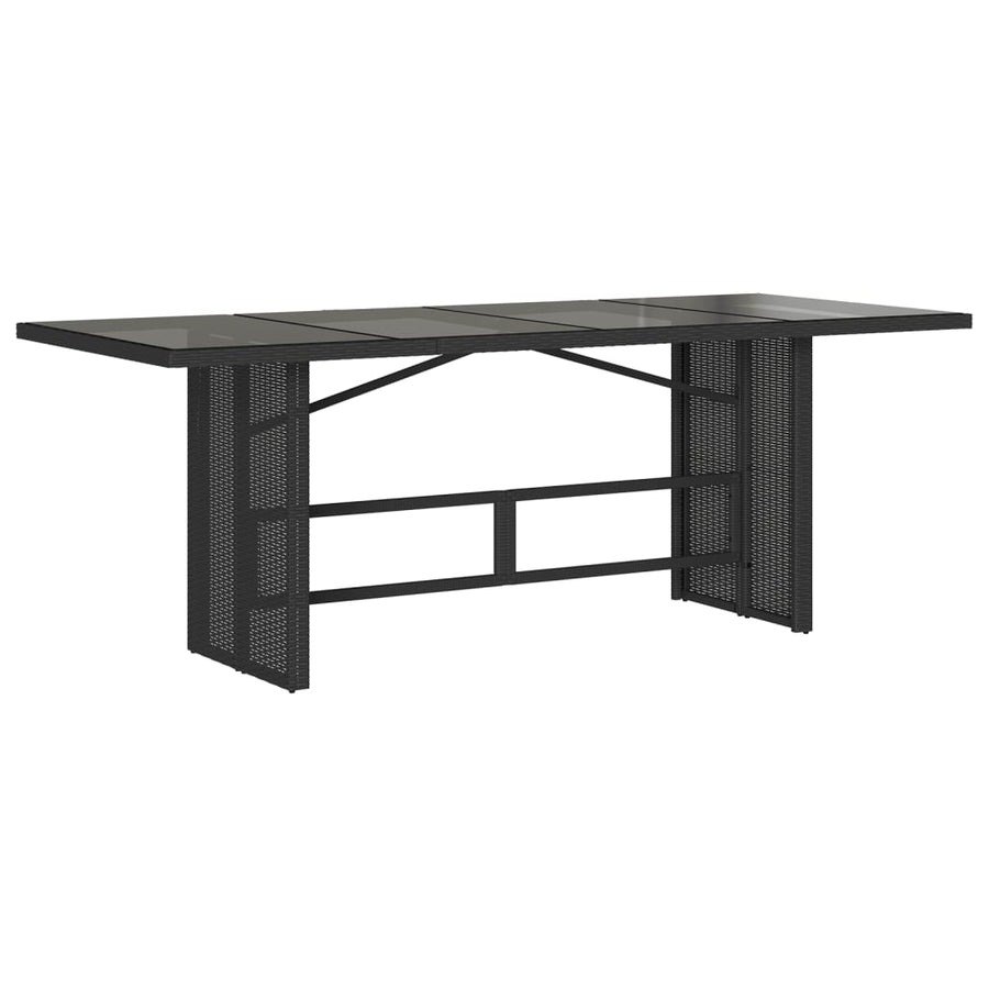 Tuinset poly rattan 9 Zwart Glas