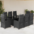 9-delige Tuinset poly rattan zwart