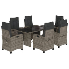 Tuinset met kussens poly rattan 7 Grijs Glas