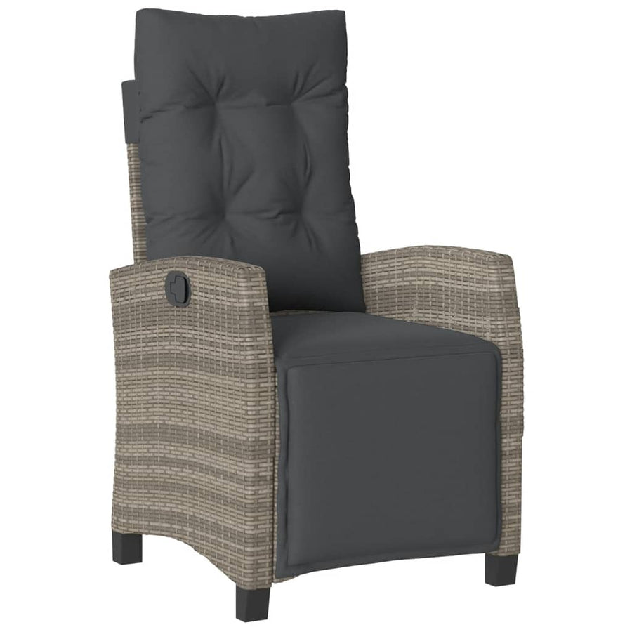 Tuinset met kussens poly rattan 7 Grijs Glas