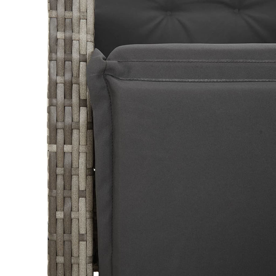 Tuinset met kussens poly rattan 7 Grijs Glas