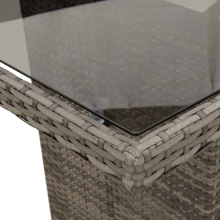 Tuinset met kussens poly rattan 7 Grijs Glas