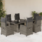 Tuinset 7-delig poly rattan grijs
