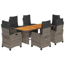Tuinset met kussens poly rattan 7 Grijs Hout