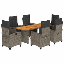 Tuinset met kussens poly rattan 9 Grijs Hout