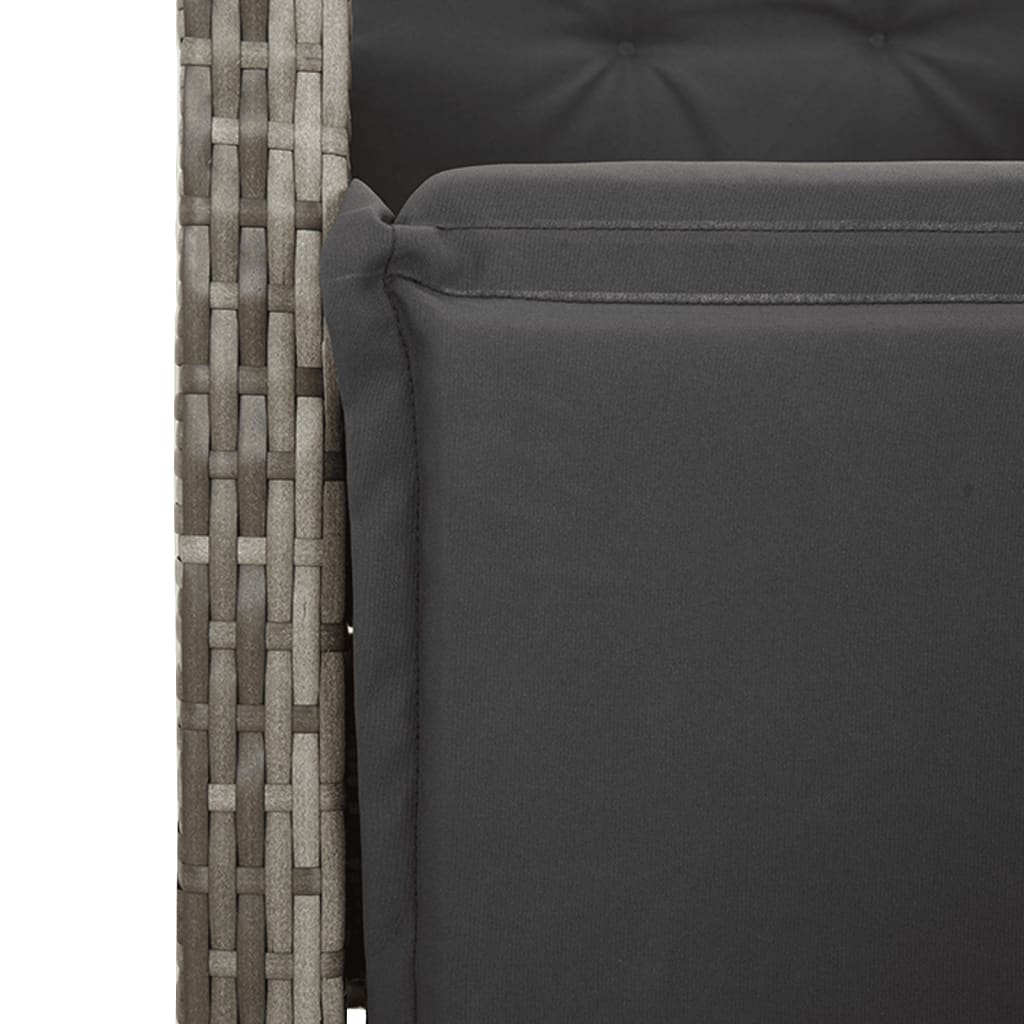 Tuinset met kussens poly rattan 9 Grijs Hout