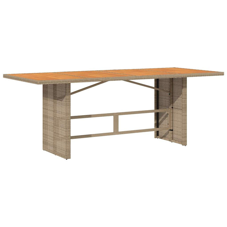 9-Delige Tuinset Met Kussens Poly Rattan 8 beige en crèmekleurig Hout