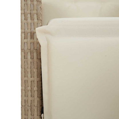 9-Delige Tuinset Met Kussens Poly Rattan 8 beige en crèmekleurig Hout