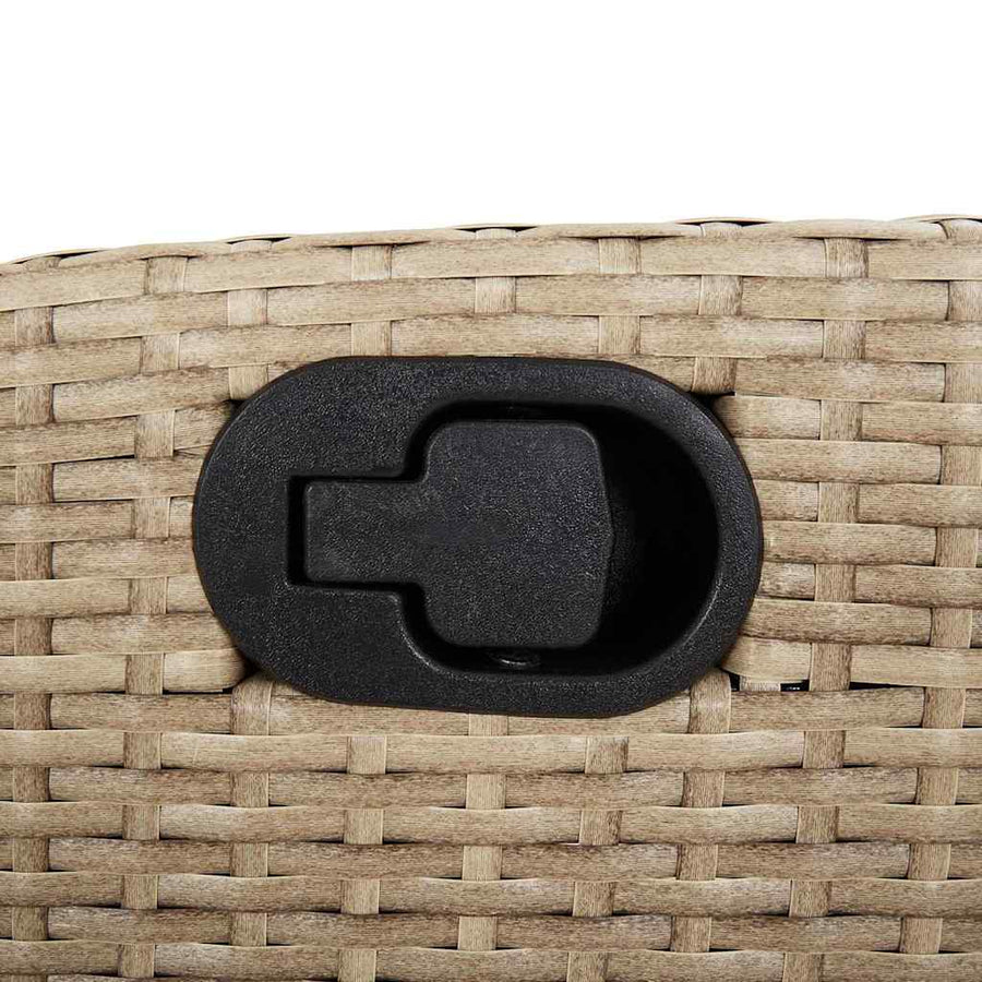 9-Delige Tuinset Met Kussens Poly Rattan 8 beige en crèmekleurig Hout