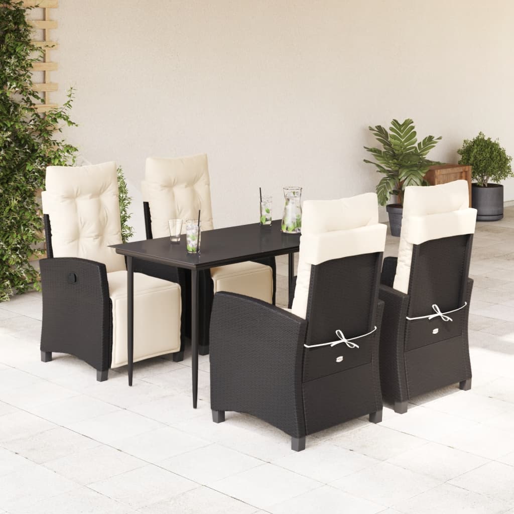 Tuinset Met Kussens Poly Rattan Zwart 5