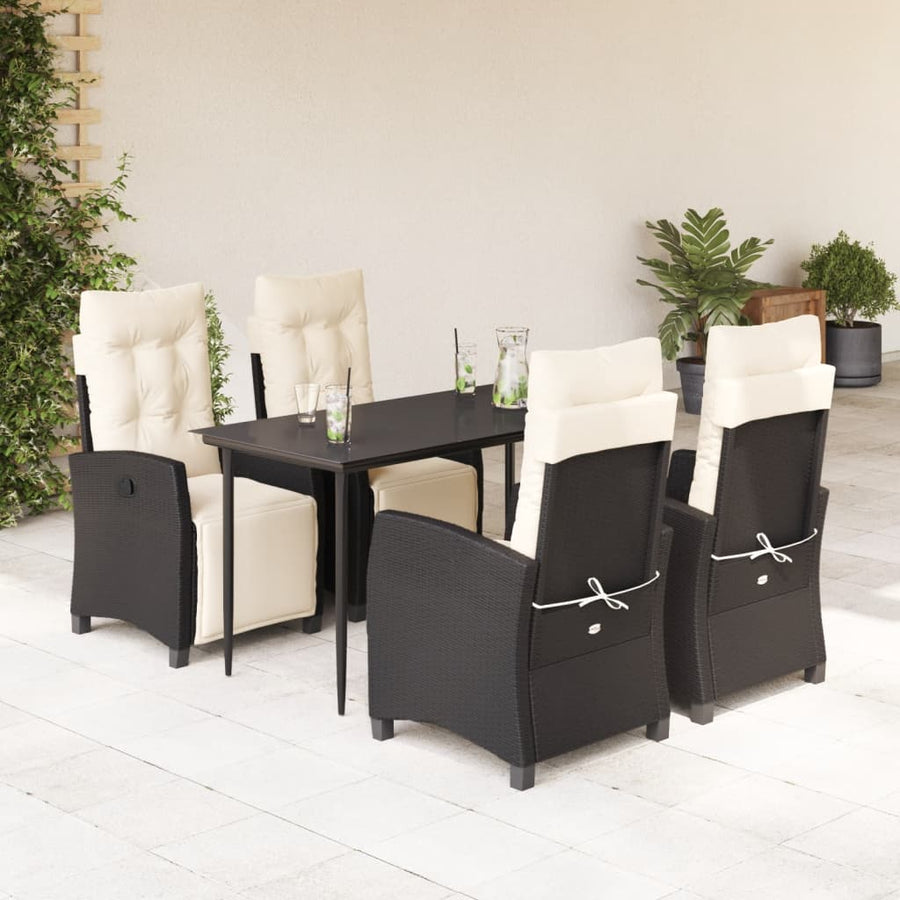 Tuinset Met Kussens Poly Rattan Zwart 5