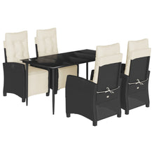 5-Delige Tuinset Met Kussens Poly Rattan Zwart