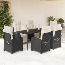 7-Delige Tuinset Met Kussens Poly Rattan Zwart