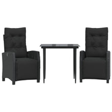 3-Delige Tuinset Met Kussens Poly Rattan Zwart 2