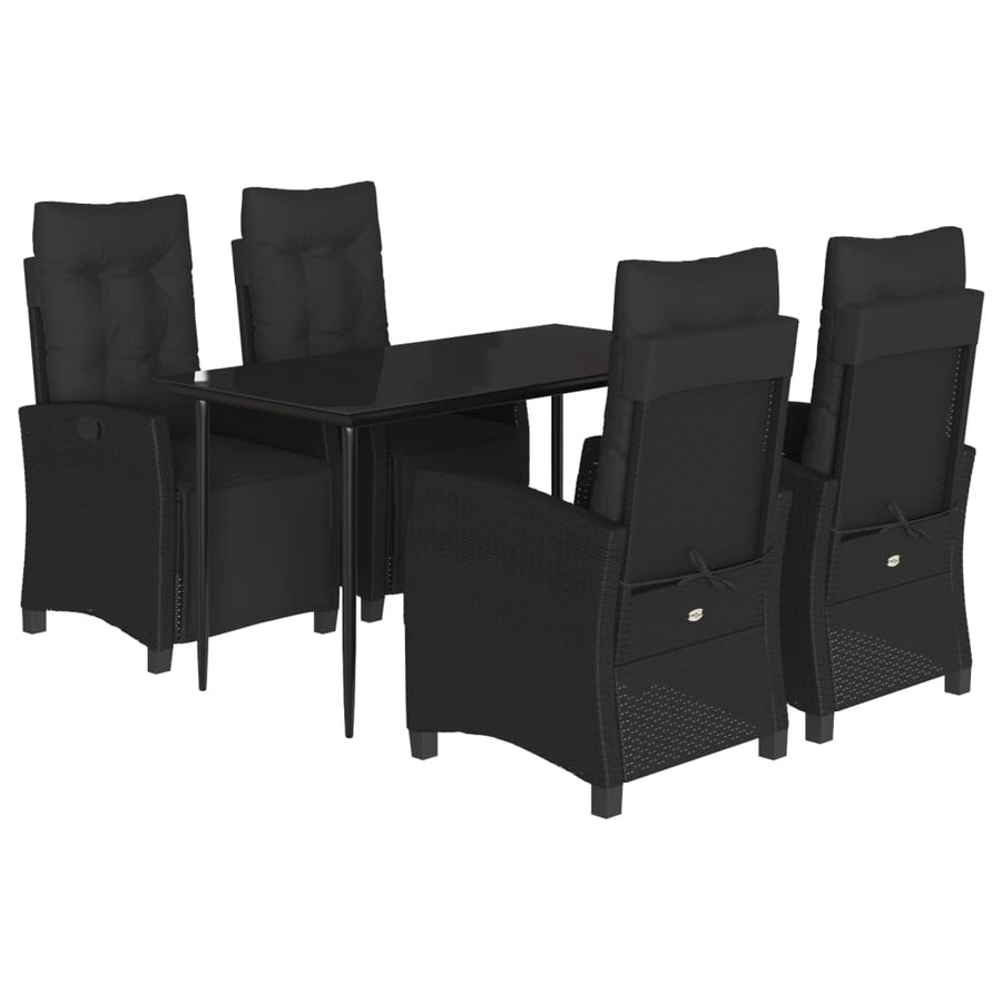 Tuinset Met Kussens Poly Rattan Zwart 5