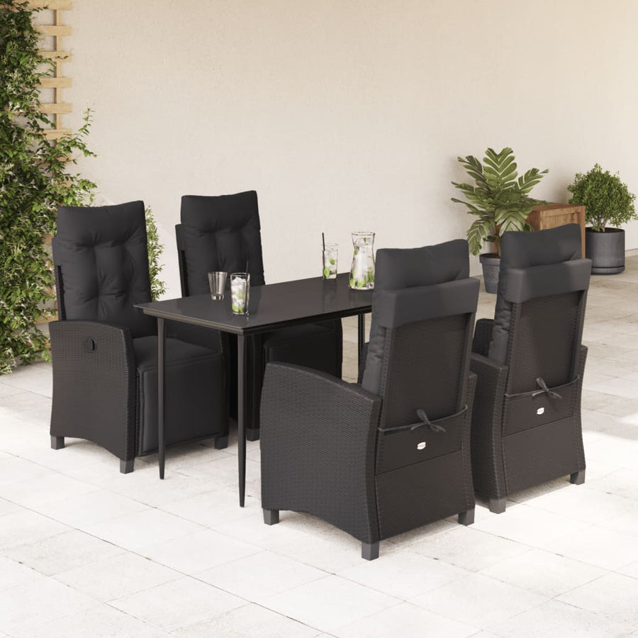 Tuinset Met Kussens Poly Rattan Zwart 5