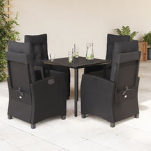 5-Delige Tuinset Met Kussens Poly Rattan Zwart 4 80 cm tafellengte