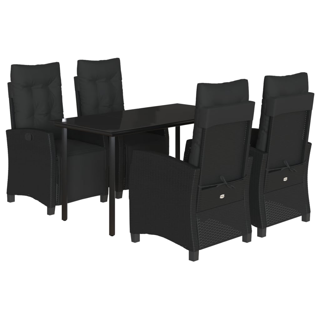 Tuinset Met Kussens Poly Rattan Zwart 5