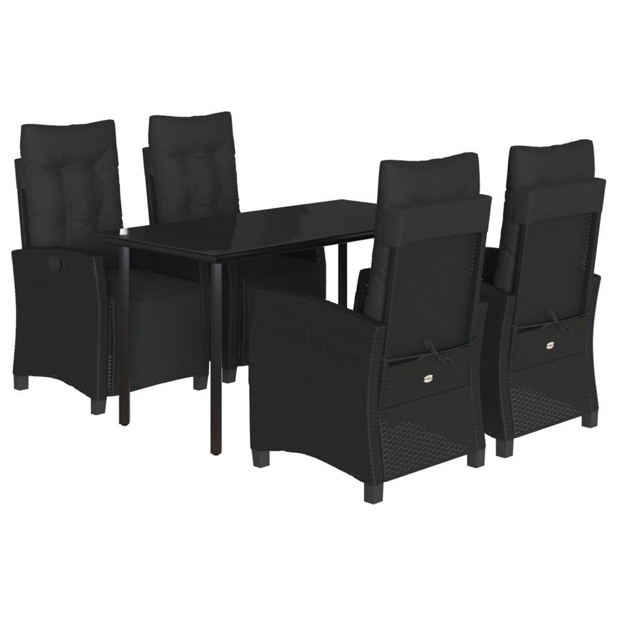 Tuinset Met Kussens Poly Rattan Zwart 5