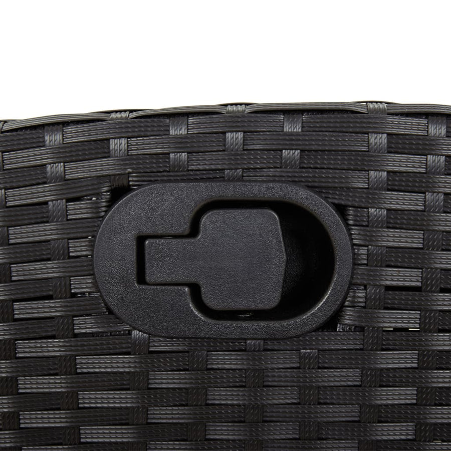 7-Delige Tuinset Met Kussens Poly Rattan Zwart 6 200 cm tafellengte
