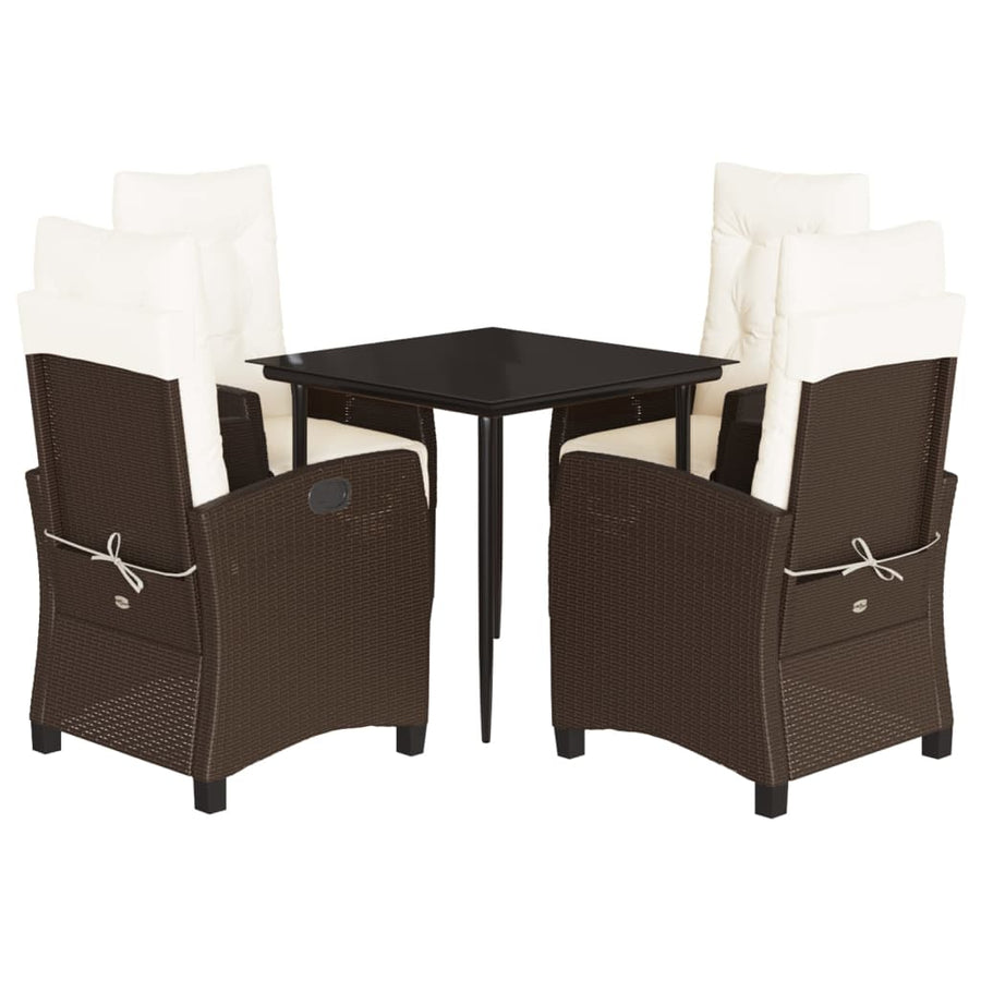 5-Delige Tuinset Met Kussens Poly Rattan Bruin 4