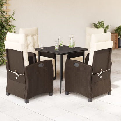 5-Delige Tuinset Met Kussens Poly Rattan Bruin 4