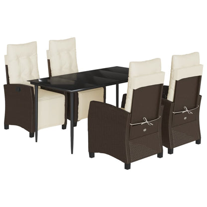 5-Delige Tuinset Met Kussens Poly Rattan Bruin