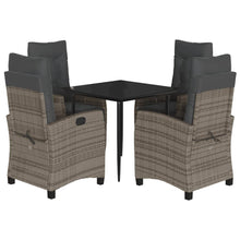 5-Delige Tuinset Met Kussens Poly Rattan Grijs 4