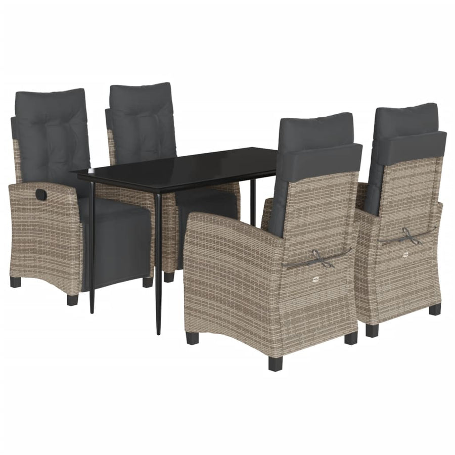 Tuinset Met Kussens Poly Rattan Grijs 5