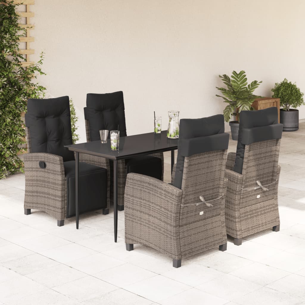 Tuinset Met Kussens Poly Rattan Grijs 5
