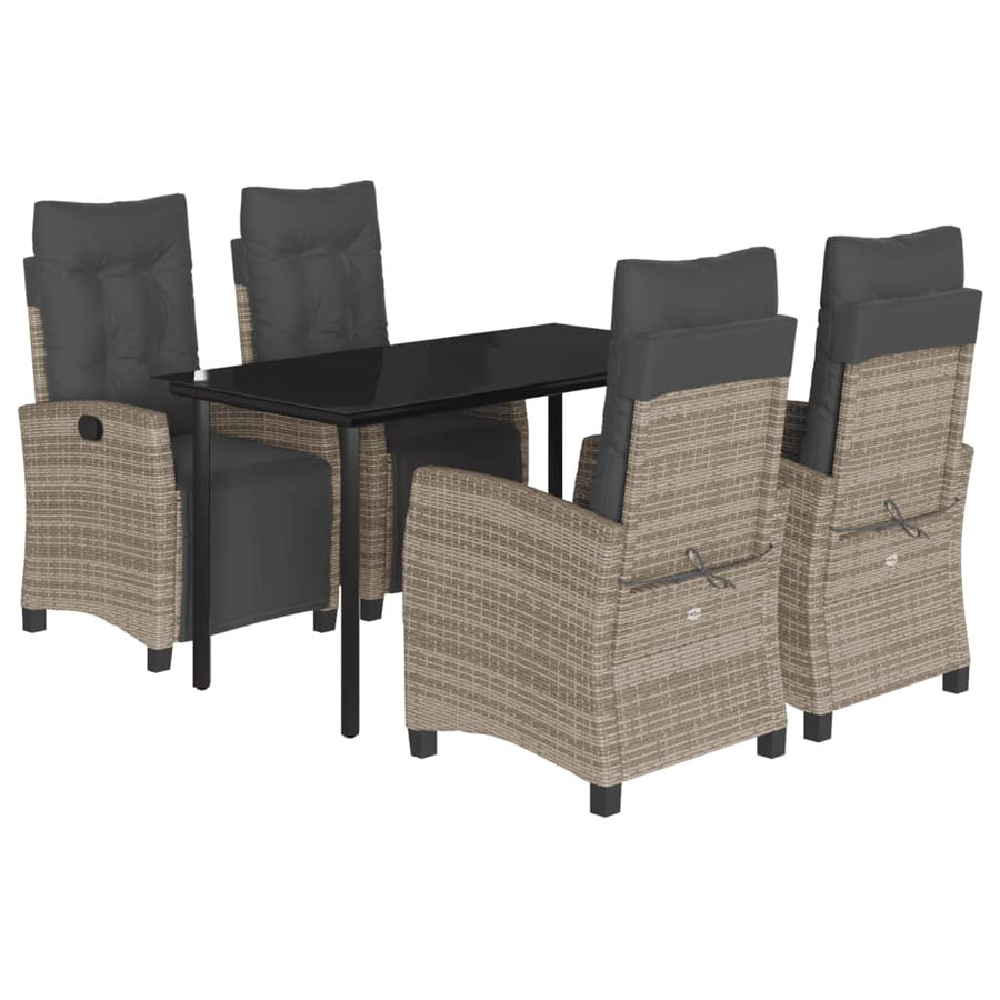 Tuinset Met Kussens Poly Rattan Grijs 5