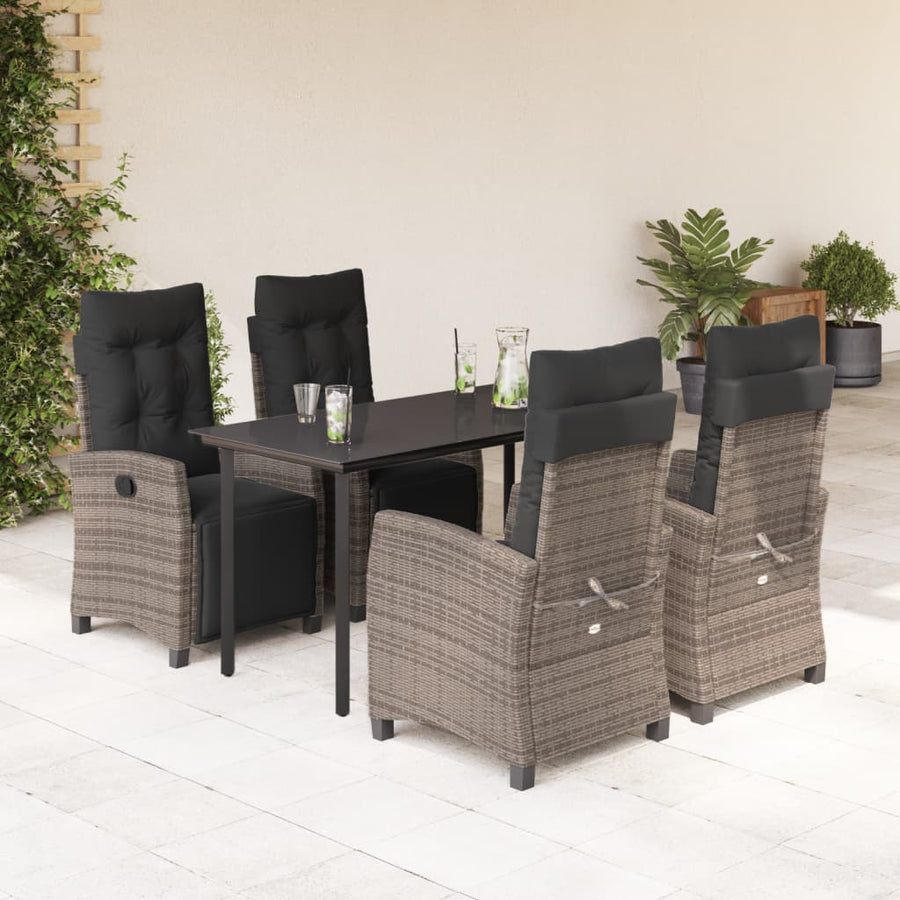 Tuinset Met Kussens Poly Rattan Grijs 5