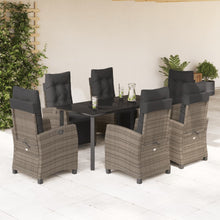 7-Delige Tuinset Met Kussens Poly Rattan Grijs