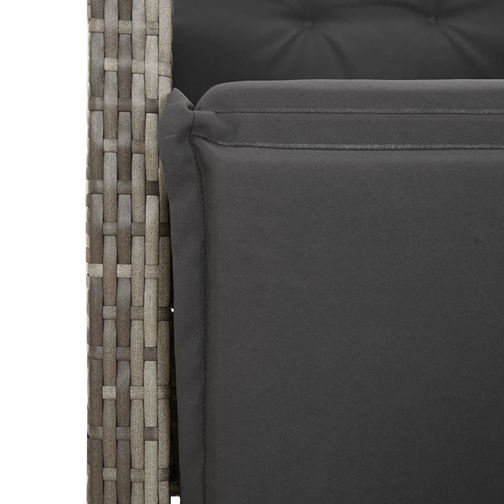 9-Delige Tuinset Met Kussens Poly Rattan Grijs 8 200 cm tafellengte