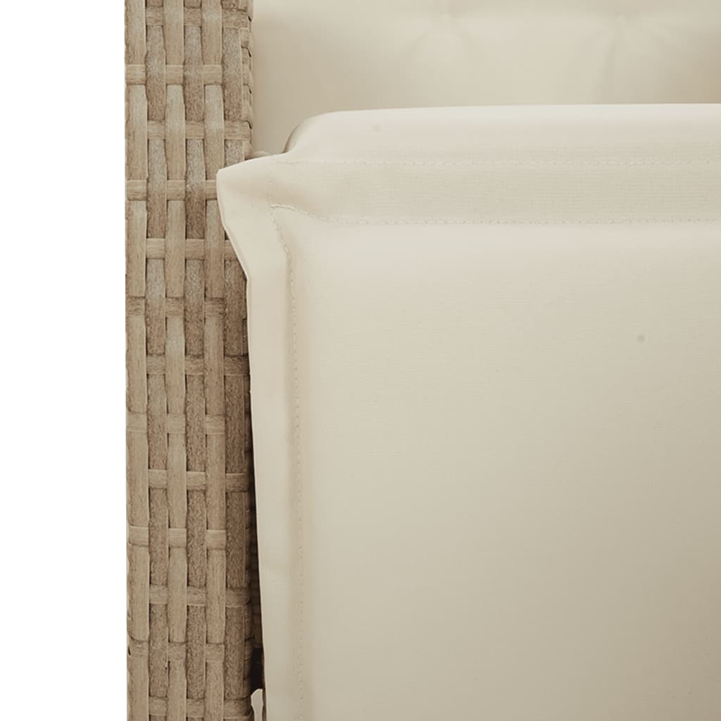 3-Delige Tuinset Met Kussens Poly Rattan Beige 2