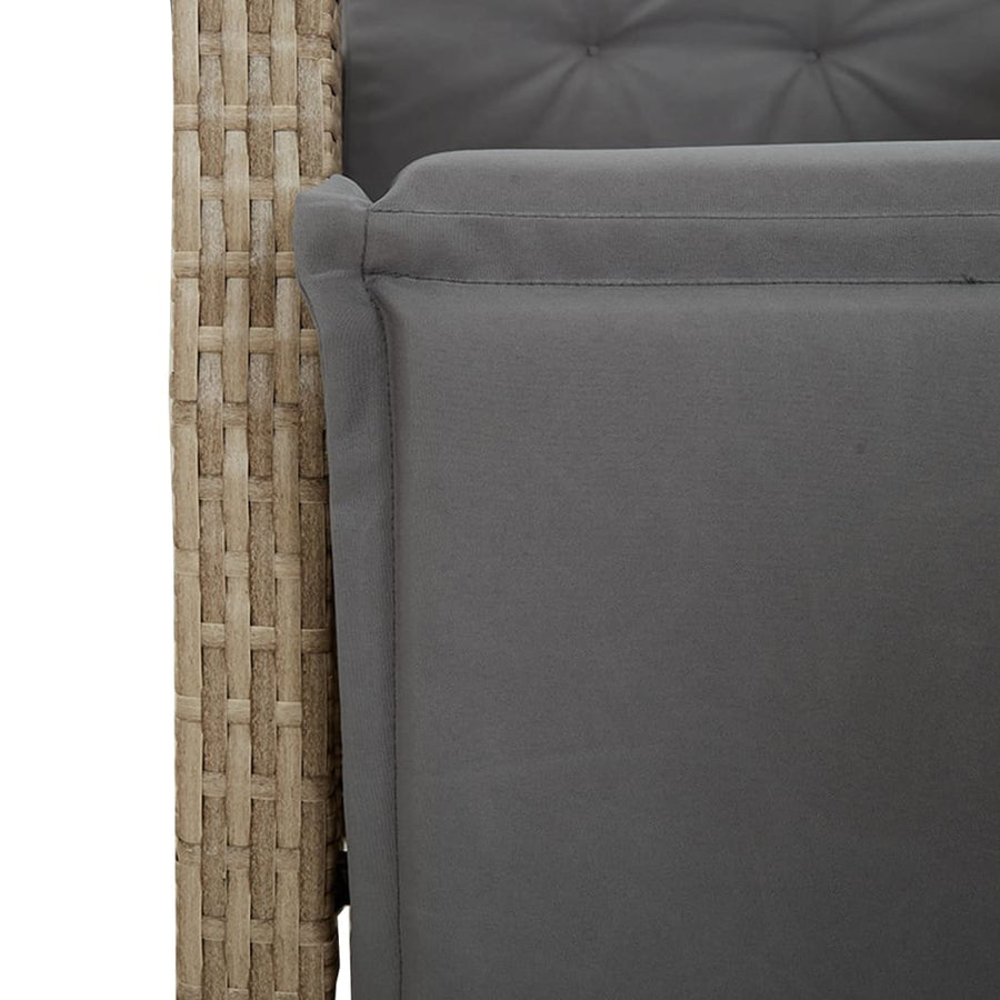 5-Delige Tuinset Met Kussens Poly Rattan Gemengd Beige 4