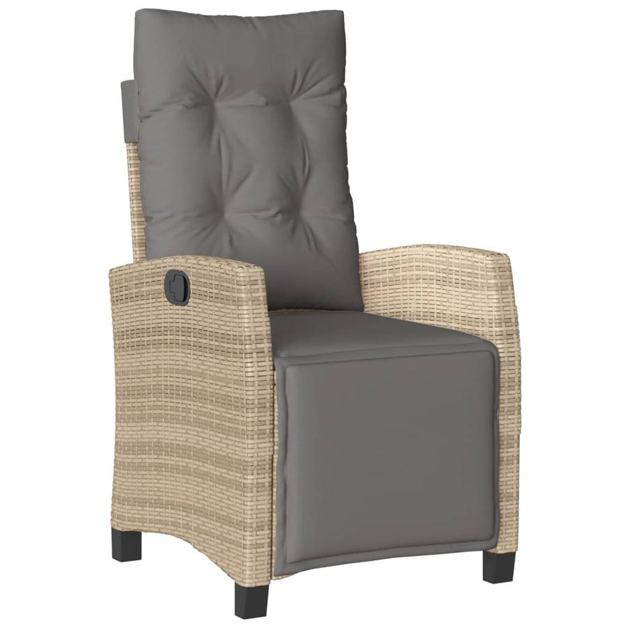 5-delige Tuinset met kussens poly rattan gemengd beige