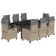 9-Delige Tuinset Met Kussens Poly Rattan Gemengd Beige 8 200 cm tafellengte